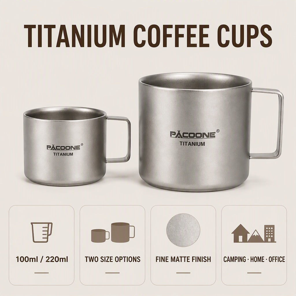 Pacoone Titanium Camping Coffee Cup