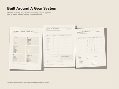 Camping Adventure Planner gear inventory and packing system