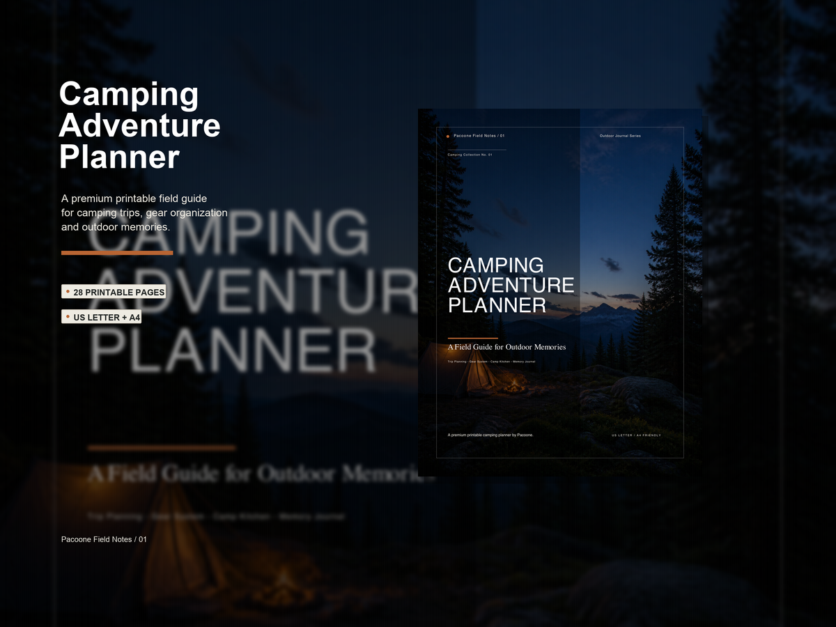 Camping Adventure Planner printable PDF main cover